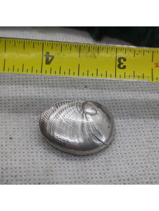 Vtg Mignon Faget Nautilus Shell Baby's Ear Pendant Sterling Silver on Silk Cord - Picture 5 of 7